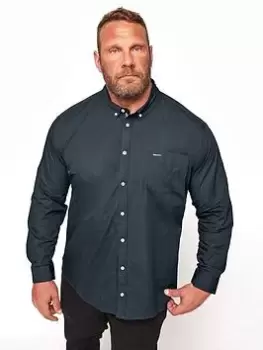BadRhino Essential Long Sleeve Poplin Shirt - Navy, Size 5-6Xl, Men