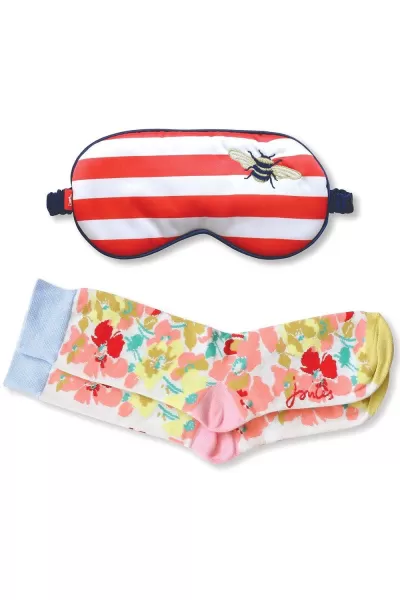 Joules Bright Side Eye Mask + Socks Set