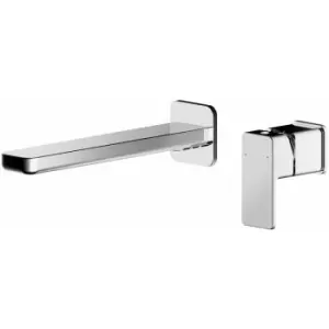 Windon 2-Hole Wall Mounted Basin Mixer Tap without Plate - Chrome - Nuie