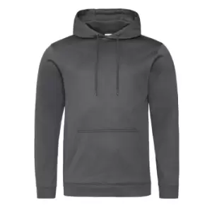 AWDis Adults Unisex Polyester Sports Hoodie (XXL) (Steel Grey)