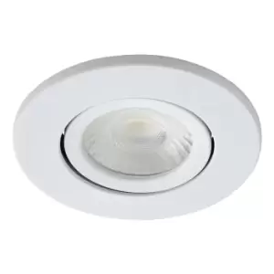 Spa Como LED Tiltable Fire Rated Downlight 5W Dimmable Cool White Matt White IP65