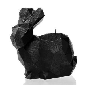 Black High Glossy Large Rabbit Candle