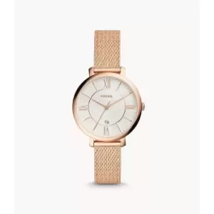 Fossil Womens Jacqueline Three-Hand Rose Gold-Tone Stainless Steel Watch - Rose Gold