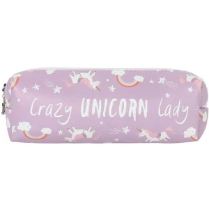 Lilac Crazy Unicorn Pencil Case