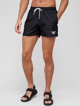 Emporio Armani Classic Logo Swim Shorts - Black, Size 48, Men