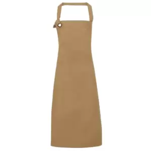 Premier Unisex Calibre Heavy Cotton Canvas Bib Apron (One Size) (Khaki)