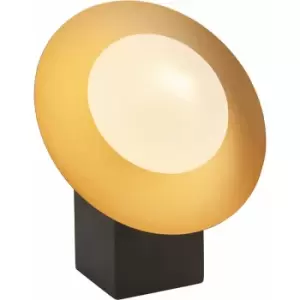 Pebble Glass Table Lamp Light - Gold & Bronze Metalwork - Opal Glass Shades