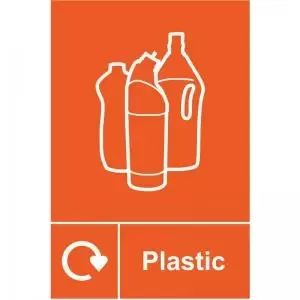 Plastic Recycling&rsquo; Sign; Rigid 1mm PVC Board 200mm x 300mm