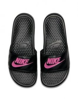 Nike Benassi JDI - Black/Pink, Size 3.5, Women