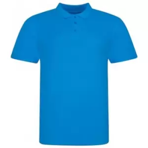 Awdis Mens Piqu Cotton Short-Sleeved Polo Shirt (XL) (Azure)