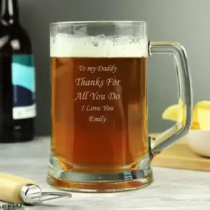 Personalised Engraved Stern Pint Tankard Clear