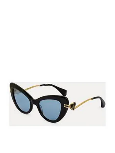 Vivienne Westwood Gloss Solid Black Sunglass Black VWR8I Unisex