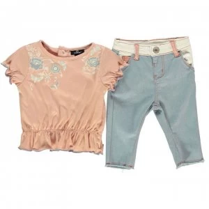 Firetrap Jeans Set Infant Girls - Mid Wash/Blush