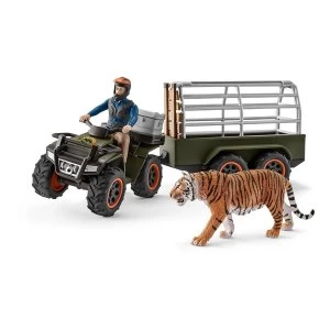 Schleich Wild Life - Jungle Croco Quad Bike With Trailer And Ranger