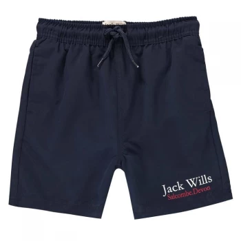 Jack Wills Kids Boys Ridley Script Logo Swim Shorts - Navy