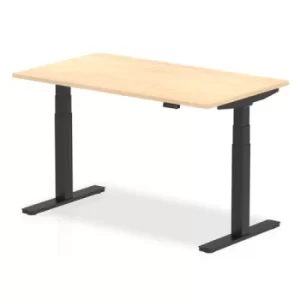 Air 1400 x 800mm Height Adjustable Desk Maple Top Black Leg