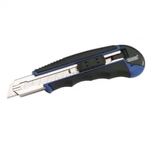 Draper Soft Grip Retractable Segment Blade Knife with 7 Segment Blade, 18mm