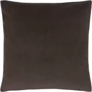 Sunningdale Velvet Square Cushion Truffle, Truffle / 50 x 50cm / Polyester Filled