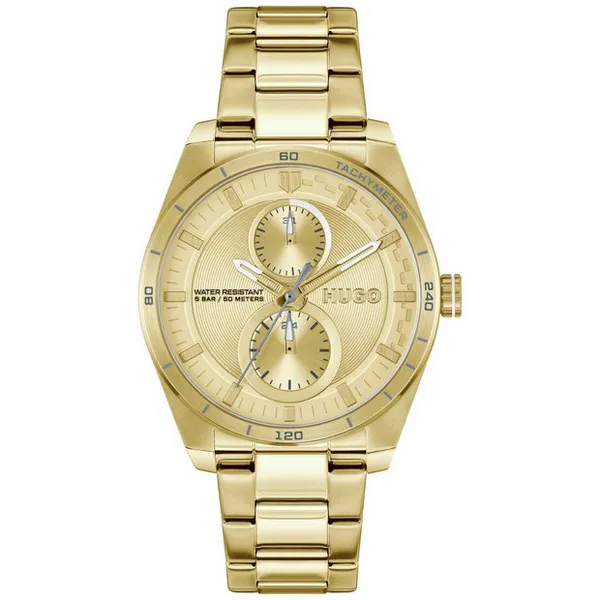 HUGO HUGO Ladies Gold IP Multifunction Bracelet Watch