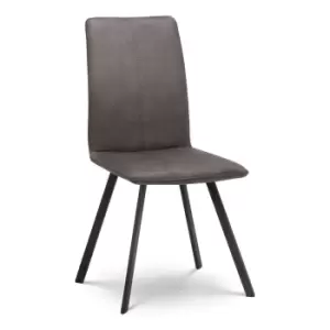 Olivia's Set of 2 Mindy Dining Chairs in Charcoal Grey