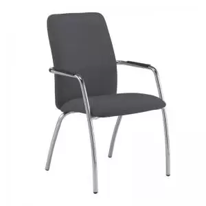 Tuba chrome 4 leg frame conference chair with fully upholstered back -