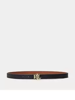 Lauren by Ralph Lauren Rev Lrl 20-belt-skinny - Black/lauren Tan, Black, Size XL, Women