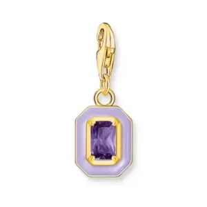 THOMAS SABO Gold Plated Zirconia Violet Octagon Charm