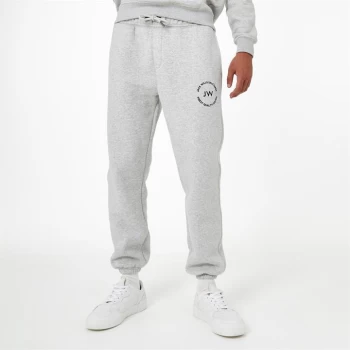 Jack Wills Circle Logo Joggers - Lt Ash Marl