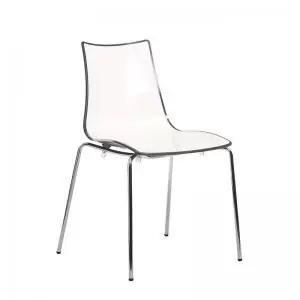 Gecko shell dining stacking chair with chrome legs - anthracite