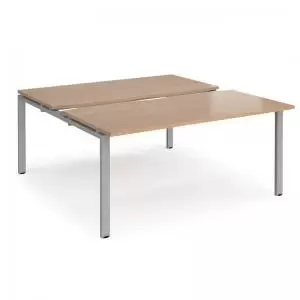 Adapt sliding top back to back desks 1600mm x 1600mm - silver frame