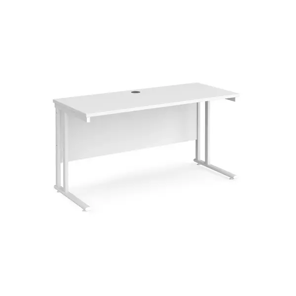 Maestro 25 Straight Desk White Frame and White Table Top - 1400mm