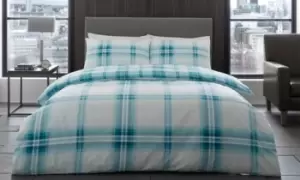 Gaveno Cavailia Bardsley Check Duvet Set: Single/Teal