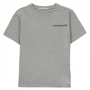 Calvin Klein Junior Boys Chest Logo T Shirt - Light Grey