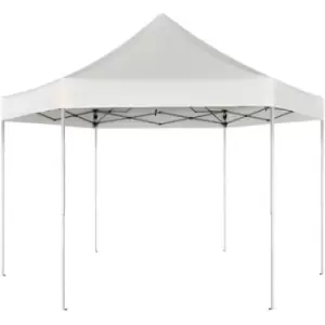 Hexagonal Pop-Up Foldable Marquee Cream White 3.6x3.1 m Vidaxl Cream