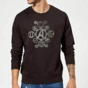 Avengers Distressed Metal Icon Sweatshirt - Black - M