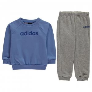 adidas Crew Neck Jogger Set Baby Boys - Blue