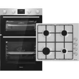 Hisense BI6095GXUK Built In Electric Double Oven & Gas Hob Pack