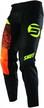 Shot Devo Roll Kids Motocross Pants, black-orange, Size 6/7, black-orange, Size 6/7