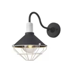 Dome Wall Lamp, 1 Light E27, IP65, Anthracite, Matt White