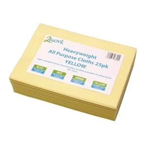 2Work Heavyweight Cloth 400x400mm Yellow Pack of 25 103278