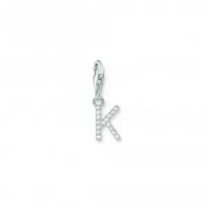 Charmista White Zirconia Letter K Charm Pendant 1950-051-14