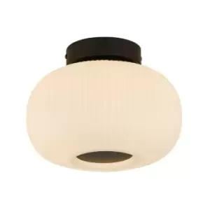 Searchlight Lumina 1 Light Ceiling Flush With Frosted Ribbed Glass