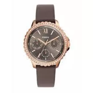 Fossil Womens Izzy Multifunction Leather Watch - Gray