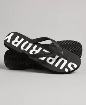 Superdry Mens Code Essential Flip Flops Black - Size: S