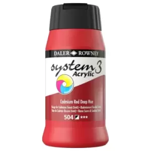 Daler Rowney System 3 Acrylic Paint Cadmium Red Deep (500ml)