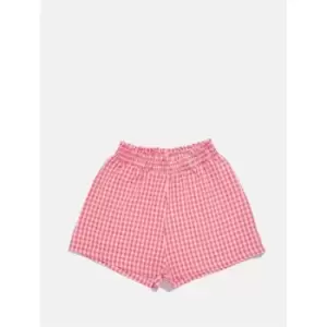 Skinny Dip Gingham Seersucker Shorts - Pink