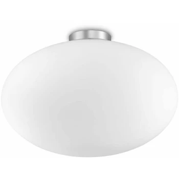 Ideal Lux Candy - 1 Light Globe Ceiling Flush Light White, E27