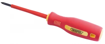 DRAPER No0 x 75mm Fully Insulated Cross Slot Screwdriver. (Sold Loose) 46530