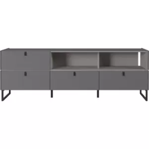 Large Grey TV Unit with Storage Drawers - TV's up to 70 - Mamiko