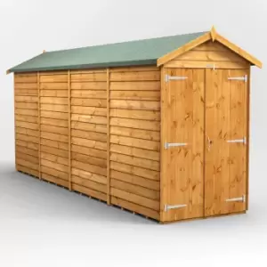 16X4 Power Overlap Apex Windowless Double Door Shed